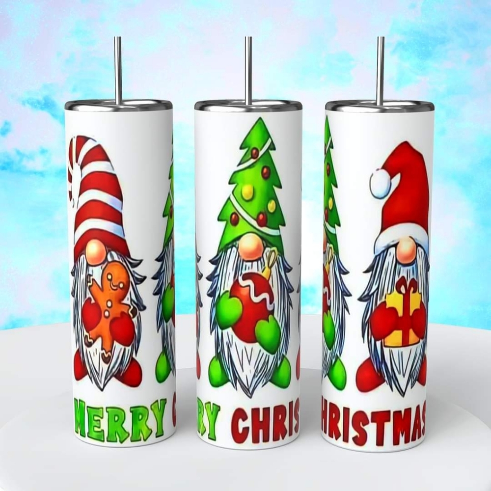 Merry Christmas Gnome 20oz Tumbler